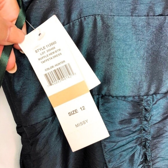 S.L. Fashions Emerald Green Taffeta Dance Dress - Picture 4 of 6